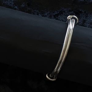 Adjustable silver bangle bracelet